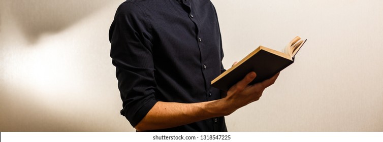 Man Reading Bible Book