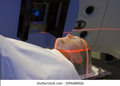 Man Receiving Radiation Therapy Treatments For Cancer Of The Brain