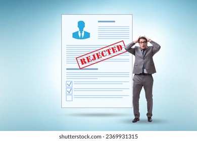 Man receiving rejection notice on his cv - Shutterstock ID 2369931315