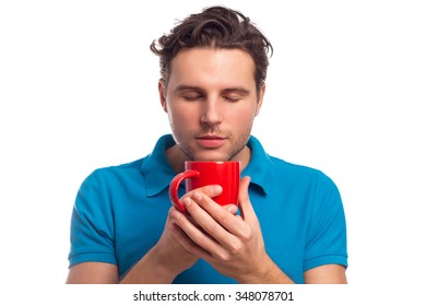 Man Red Cup Isolated On White Stock Photo 348078701 | Shutterstock