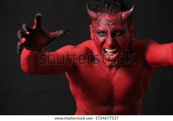 Man Red Skin Angry Devil Satan Stock Photo 1724677537 | Shutterstock