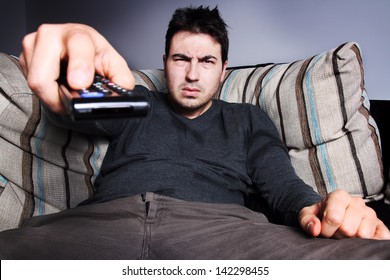 man with remote control