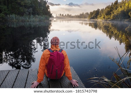 Similar – Lake and Landscape Calm