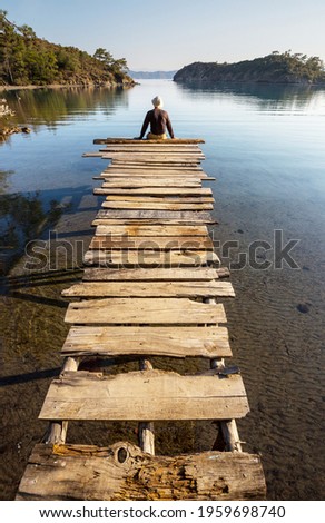 Similar – Lake and Landscape Calm