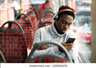 Man Riding The Bus Alone