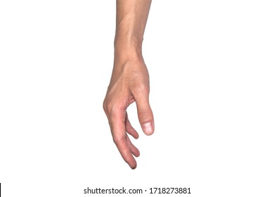 Man Right Hand Isolated On White Background.