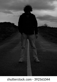 Man in road