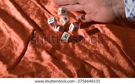 Man Rolling dices For Luck