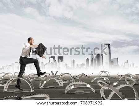 Man run in a thousand difficulties