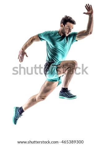 man runner jogger running  isolated