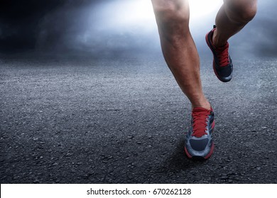 Man Running At Night