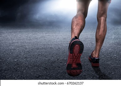 Man Running At Night