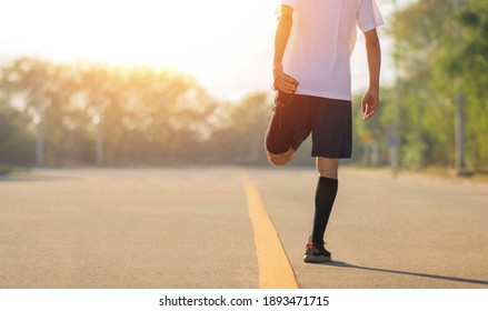 Man is running on road and Exercise