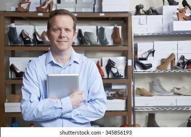 Man Running Online Shoe Business