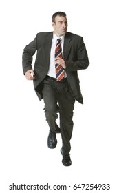 Man Running In Three Piece Suit