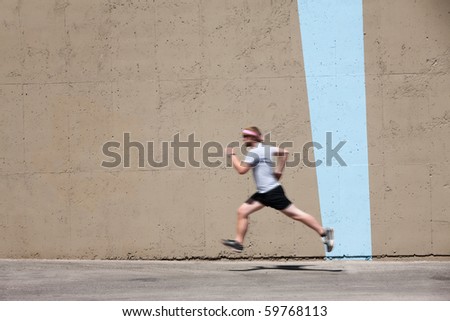 Man runs for fun and exercise Stock photo © 
