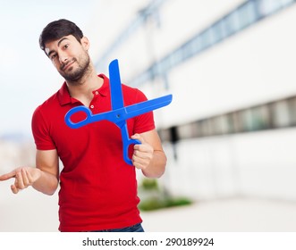 man with scissors