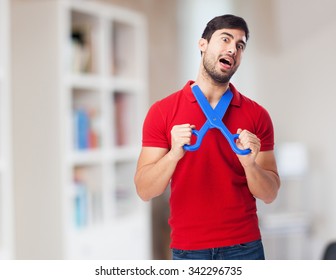 man with scissors