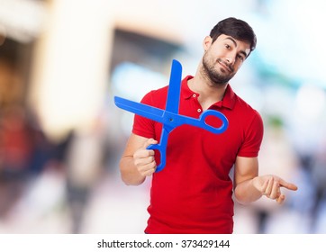 man with scissors