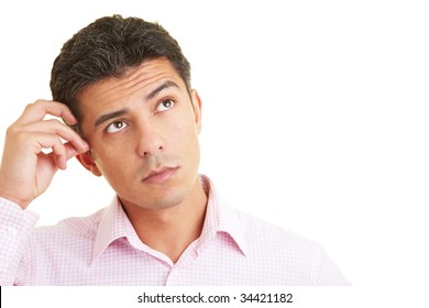 Man Scratching His Head While Thinking