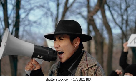 Man Scream Loudspeaker. Corona Virus China. Asian Crowd People Go Walk. Respiratory Face Mask. Rebel Protest. Strike Out. Asia Coronavirus Mers. Megaphone Shout. Chinese Revolution Public. Covid-19.