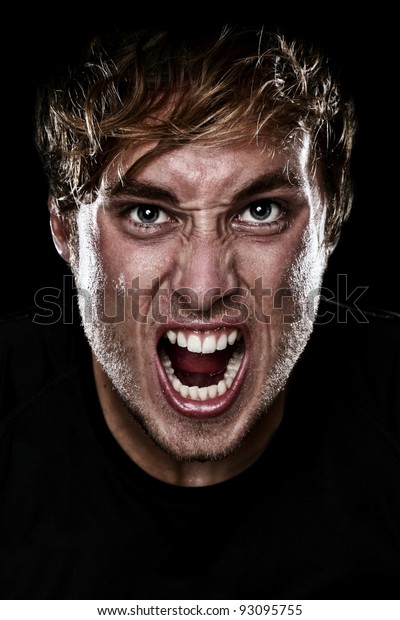 Man Screaming Angry Aggressive Camera On Stock Photo (Edit Now) 93095755
