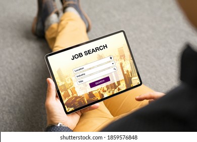 Man searching for job online