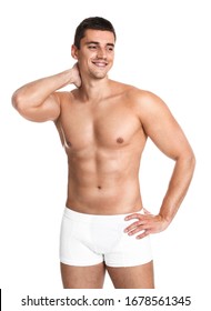 Man With Sexy Body On White Background