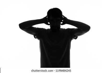 Man Shadow Hands Behind His Head Stock Photo (Edit Now) 1194134017