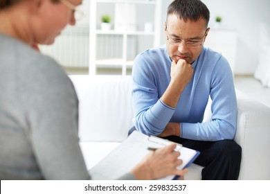 Man Sharing Problems With Psychologist