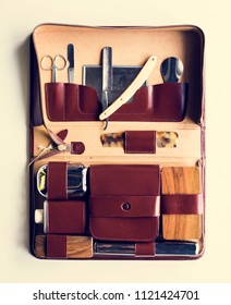 Man Shaving Kit Leather Case