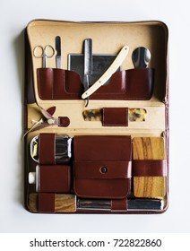 Man Shaving Kit Leather Case