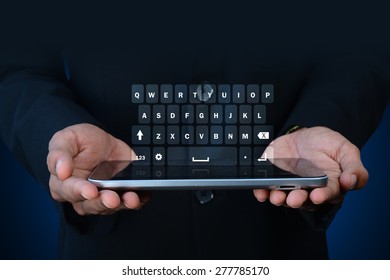 Man showing computer keys 