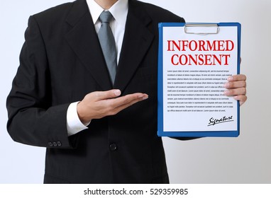 Man Showing A Written Informed Consent