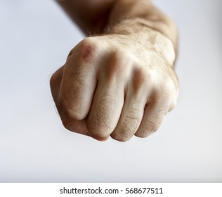 A Man Shows A Fist