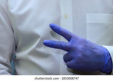 Man Shows Two Fingers, Forks - A Rude Hand Gesture