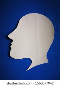 Man side head on blue background - Shutterstock ID 1568077942
