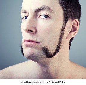 Man With Sideburns Close-up Photo