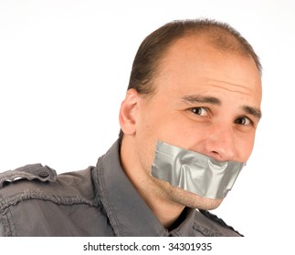 Man Silenced With Duct Tape Over His Mouth