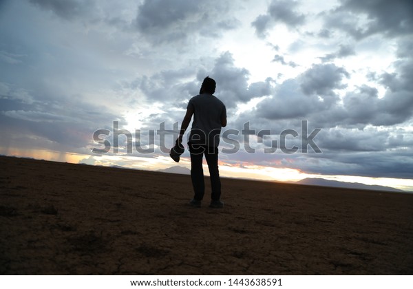 Man\
Silhouette at Sky Kenya Africa 27th April\
2019