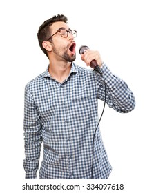 Man Singing With Microphone