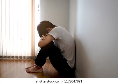 Teenage Asian Depression Sitting Alone Dark Stock Photo (Edit Now ...