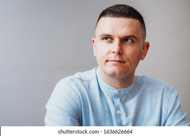 Man Sitting Not Looking At Camera, Facial Expression, Business.