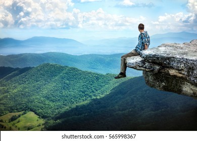 Royalty Free Man Sitting On Cliff Stock Images Photos Vectors