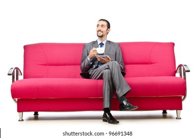 Man Sitting In The Sofa