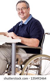 Man Sitting Wheelchair Table Stock Photo 161848928 | Shutterstock