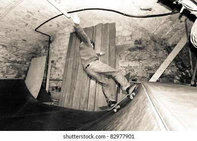 Man skating a half pipe - Powered by Shutterstock