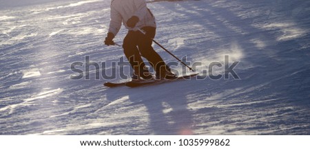 Similar – Tiefschnee Skifahren Sport