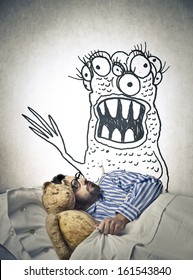 Man Sleeping Dreaming A Monster