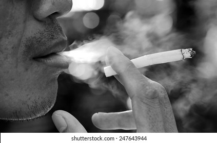 Man Smoking , Black And White , B&W